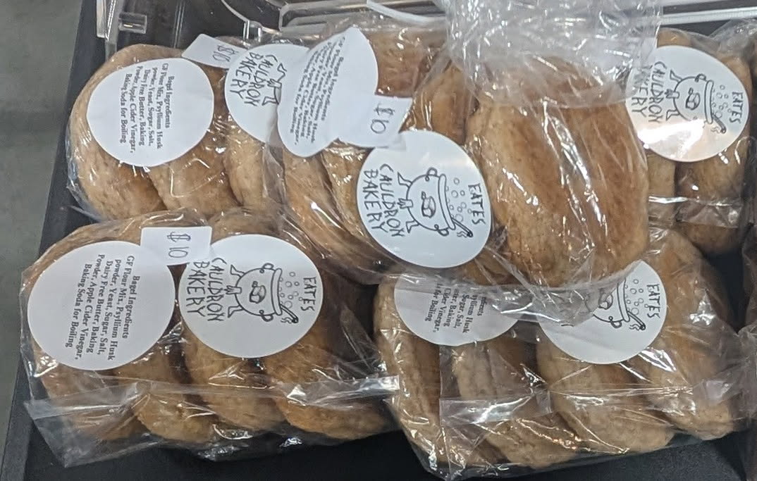 Bagels, gluten-free, dairy-free, and nut-free, baked in Red Deer