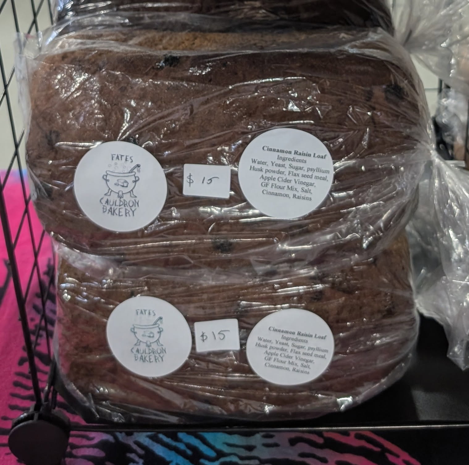 Cinnamon Raisin Bread, gluten-free, dairy-free, and nut-free, baked in Red Deer