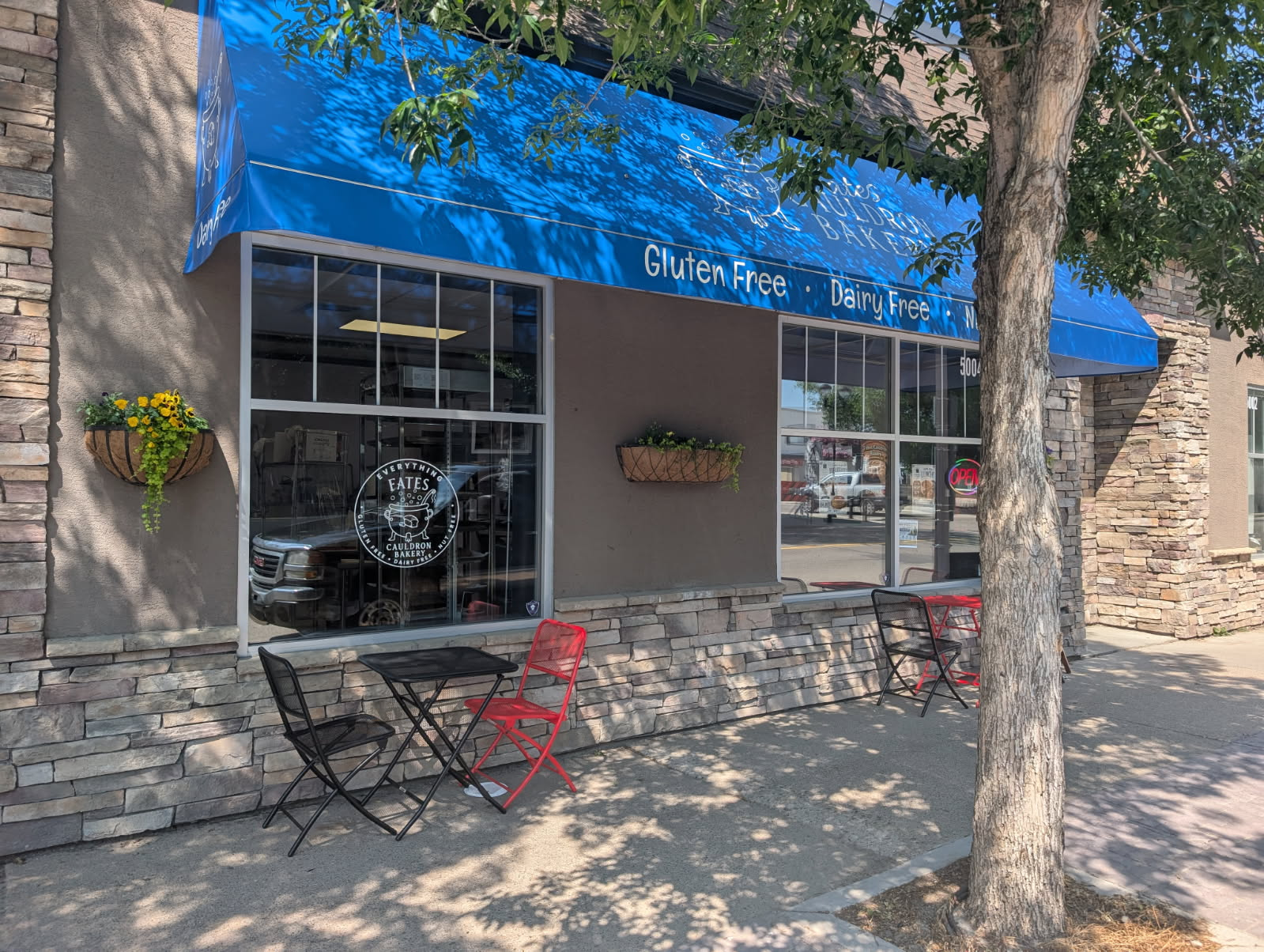 New Fates Cauldron Bakery storefront at 5004 - 48 St, Red Deer, Alberta